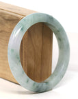 Baikalla Jewelry Jadeite Jade Bangle Bracelet "Classic Princess Half Round" Blue- Green Jadeite Jade Bangle (57.5 mm) 