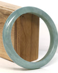 Baikalla Jewelry Jadeite Jade Bangle Bracelet Baikalla "Half Round" Blue-Green Jadeite Jade Bangle Bracelet (63.50 mm) 