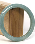 Baikalla Jewelry Jadeite Jade Bangle Bracelet Baikalla "Half Round" Blue-Green Jadeite Jade Bangle Bracelet (63.50 mm) 