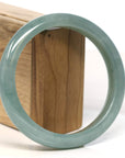 Baikalla Jewelry Jadeite Jade Bangle Bracelet Baikalla "Half Round" Blue-Green Jadeite Jade Bangle Bracelet (63.50 mm) 