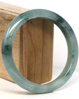 Baikalla Jewelry Jadeite Jade Bangle Bracelet Baikalla "Half Round" Blue-Green Jadeite Jade Bangle Bracelet (63.40 mm) 