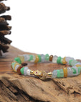 Baikalla Multi-Color Jadeite Jade Free-Form Bead Bracelet W/ CZ & Yellow Gold Plated Clasp (8.5mm)
