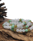 Baikalla Round Multi-Color Genuine Natural Jadeite Bead Bracelet (7.2mm)