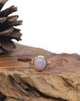 Baikalla 18k Yellow Gold Natural Lavender Burmese Jadeite Jade Ring 
