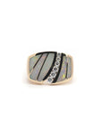 Baikalla 18k Yellow Gold Natural AAA Australian Opal Men's Ring W/ Diamonds 