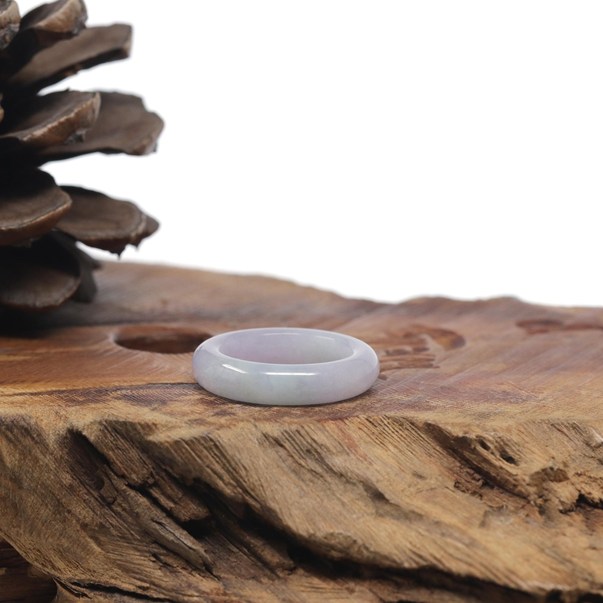 Baikalla Light Lavender Burmese Jadeite Jade Traditional Ring 