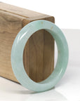 Baikalla Apple-Green W/ Sajin Jadeite Jade "Half Round" Bangle Bracelet (53mm) 