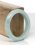 Baikalla Apple-Green W/ Sajin Jadeite Jade "Half Round" Bangle Bracelet (53mm) 