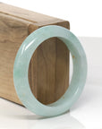 Baikalla Apple-Green W/ Sajin Jadeite Jade "Half Round" Bangle Bracelet (53mm) 