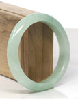 Baikalla Apple-Green Jadeite Jade "Half Round" Bangle Bracelet (59.5mm) 