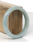 Baikalla Light Green Jadeite Jade "Half Round" Bangle Bracelet (59mm) 