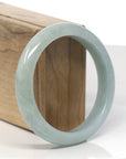 Baikalla Light Green Jadeite Jade "Half Round" Bangle Bracelet (59mm) 