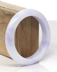 Baikalla "Vixen" Purple & Light Lavender Jadeite Jade "Half Round" Bangle Bracelet (57.8mm) 