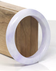 Baikalla "Vixen" Purple & Light Lavender Jadeite Jade "Half Round" Bangle Bracelet (57.8mm) 