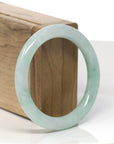 Baikalla Light Green W/ Vibrant Green Flowers "Traditional Round" Jadeite Jade Bangle Bracelet (54.2mm) 
