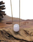 Baikalla "Ping An Kou" (Good Luck Button) Light Lavender Jadeite Jade Pendant Necklace