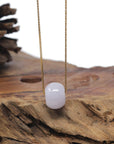 Baikalla "Ping An Kou" (Good Luck Button) Light Lavender Jadeite Jade Pendant Necklace