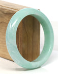 Baikalla Jewelry Jadeite Jade Bangle Bracelet "Classic Princess Half Round" Apple Green Jadeite Jade Bangle (54.6 mm) 