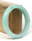 Baikalla Jewelry Jadeite Jade Bangle Bracelet "Classic Princess Half Round" Apple Green Jadeite Jade Bangle (54.6 mm) 