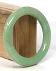 Baikalla Jewelry Jadeite Jade Bangle Bracelet Genuine Burmese Yellow- Green Jadeite Jade Bangle (58.15 mm) 