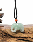 Baikalla Jewelry Jade Pendant Necklace Baikalla Genuine Burmese Jadeite Jade Elephant Carving Pendant Necklace