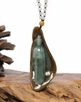 Baikalla Jewelry Jade Guanyin Pendant Necklace Baikalla "Goddess of Compassion" Genuine Burmese Jadeite Jade Guanyin Necklace