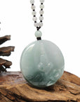 Baikalla Jewelry Jade Guanyin Pendant Necklace Baikalla "Goddess of Compassion" Genuine Burmese Jadeite Jade Guanyin Necklace