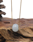 Baikalla "Lu Lu Tong" Light Grey & Sajin Jadeite Jade Pendant Necklace