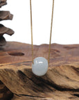 Baikalla "Lu Lu Tong" Light Grey & Sajin Jadeite Jade Pendant Necklace
