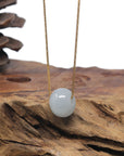 Baikalla "Lu Lu Tong" Light Grey & Sajin Jadeite Jade Pendant Necklace