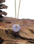 Baikalla "Ping An Kou" (Good Luck Button) "Vixen" Lavender Jadeite Jade Pendant Necklace