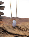 Baikalla "Ping An Kou" (Good Luck Button) "Vixen" Lavender Jadeite Jade Pendant Necklace