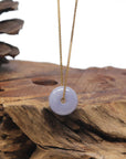 Baikalla "Ping An Kou" (Good Luck Button) "Vixen" Lavender Jadeite Jade Pendant Necklace