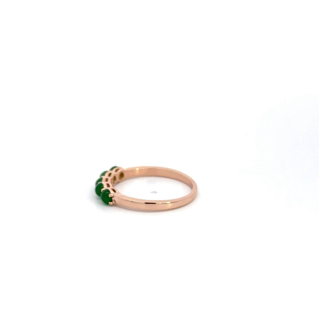 Baikalla Jewelry Jadeite Engagement Ring Baikalla "5 Stone Anniversary" 14k Yellow Gold Natural Imperial Jadeite Jade Band