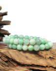 Baikalla Jewelry jade beads bracelet Genuine Jadeite Jade Round Green Beads Bracelet (7.5mm)