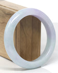 Baikalla Lavender & Light Green Jadeite Jade "Half Round" Bangle Bracelet (58.5mm) 