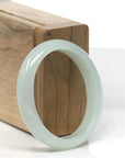 Baikalla Icy Light Green Jadeite Jade Oval Bangle (51.8mm) 