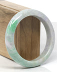 Baikalla White-Lavender & Vibrant Green Jadeite Jade Bangle Bracelet (58.4 mm) 