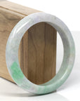 Baikalla White-Lavender & Vibrant Green Jadeite Jade Bangle Bracelet (58.4 mm) 