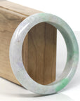 Baikalla White-Lavender & Vibrant Green Jadeite Jade Bangle Bracelet (58.4 mm) 