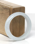 Baikalla Icy White-Green Jadeite Jade Oval Bangle (52.9mm) 