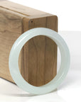 Baikalla Icy Light Green Jadeite Jade Oval Bangle (52.8mm) 