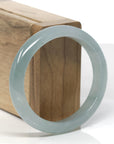 Baikalla Icy Light Oil-Green Jadeite Jade Oval Bangle (61.3mm) 