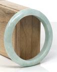 Baikalla Light Apple-Green Jadeite Jade "Half Round" Bangle Bracelet (58.5mm) 