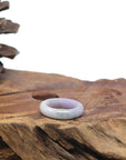 Baikalla Lavender W/ Blue-Green Flowers Burmese Jadeite Jade Traditional Ring 