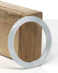 Baikalla Icy Light Green "Traditional Round" Jadeite Jade Bangle Bracelet (54mm) 