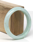 Baikalla Light Green Jadeite Jade "Half Round" Bangle Bracelet (59mm) 