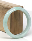 Baikalla Light Green Jadeite Jade "Half Round" Bangle Bracelet (59mm) 
