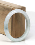 Baikalla Light Green W/ Blue-Green Patch & Sajin Jadeite Jade Oval Bangle (55.6mm) 