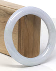 Baikalla Light Lavender W/ Light Green Patch "Traditional Round" Jadeite Jade Bangle Bracelet (59mm) 